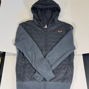 johnnie-O Charcoal Zip-Up Sweater Vest Large